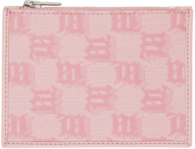 Shop Misbhv Pink Jacquard Monogram Card Holder In Bubblegum