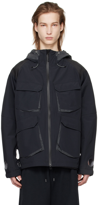 Shop Meanswhile Black Air Window Jacket In Carbon Black
