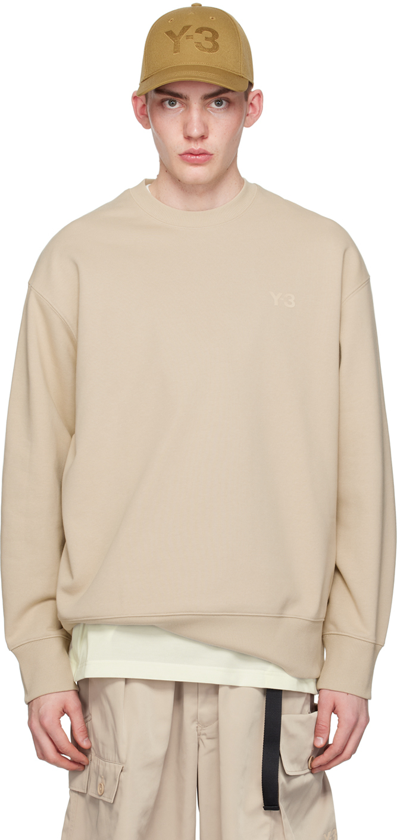 Shop Y-3 Beige Oversized Sweatshirt In Clay Brown
