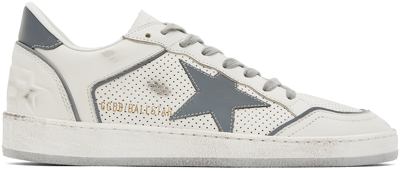 Shop Golden Goose White & Silver Ball Star Sneakers In 80185 White/silver