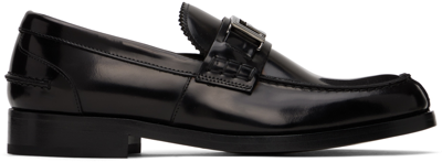 Shop Versace Black Greca Loafers In 1b00e-black-ruth