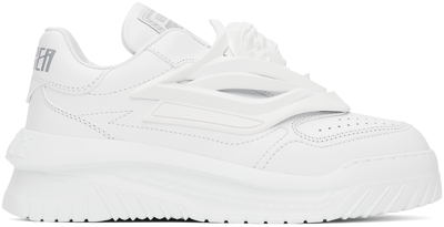 Shop Versace White Odissea Sneakers In 1w010-white