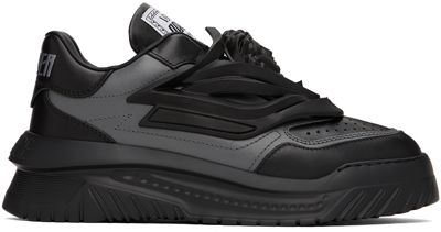Shop Versace Black Odissea Sneakers In 1b000-black