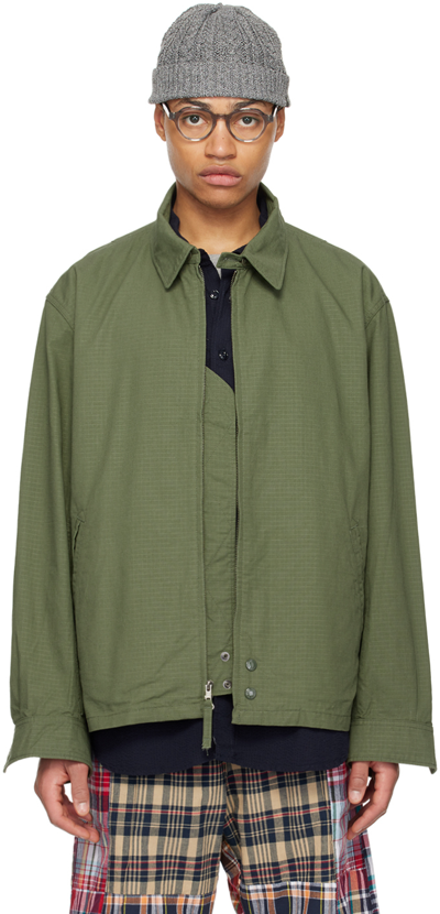 Shop Engineered Garments Khaki Claigton Jacket In Ct010 Olive Cotton R
