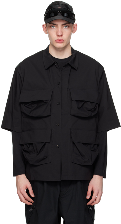 Shop Y-3 Black Pocket Shirt