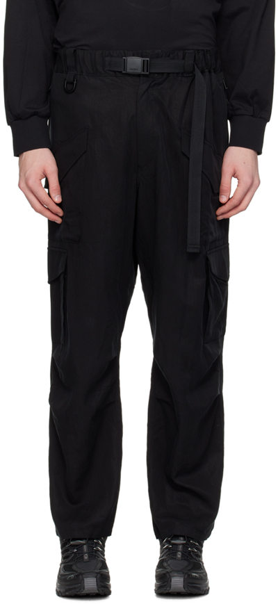 Shop Y-3 Black Washed Cargo Pants