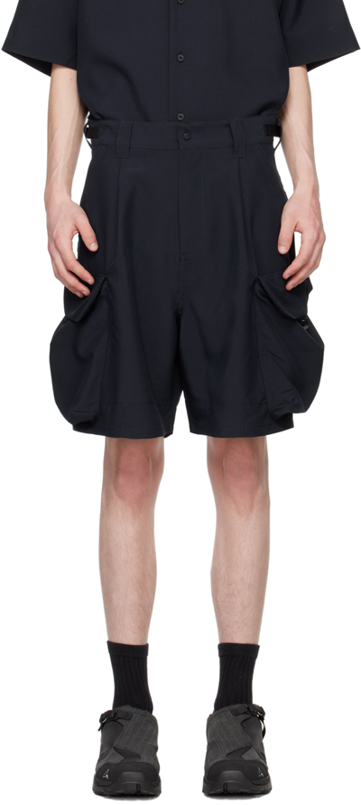 Shop Meanswhile Navy Luggage Shorts