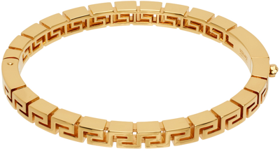 Shop Versace Gold Greca Bangle Bracelet In Kvo- Gold