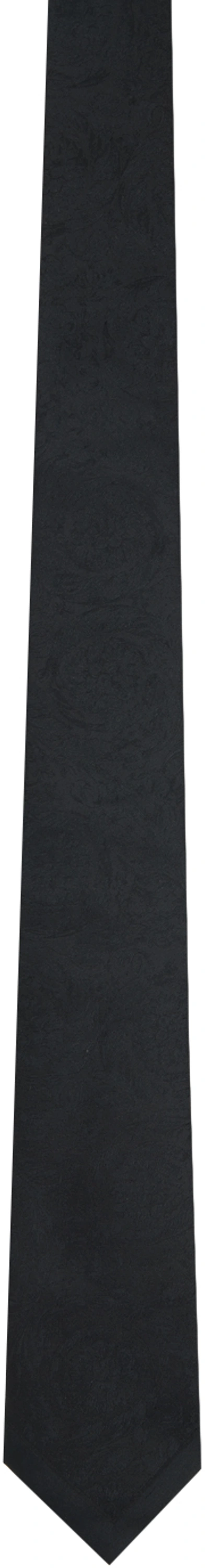 Shop Versace Black Barocco Tie In 1b000-black