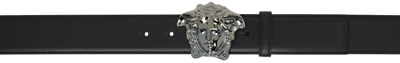 Shop Versace Black 'la Medusa' Belt In Black-ruthenium