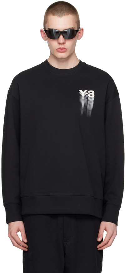 Shop Y-3 Black Graphic Sweatshirt