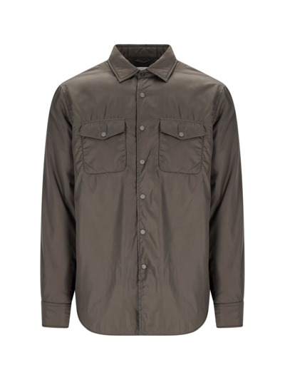 Shop Aspesi Nylon Shirt Jacket In Brown