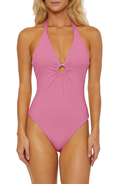 Shop Soluna Shirred Ring One-piece Swimsuit In Pinkie
