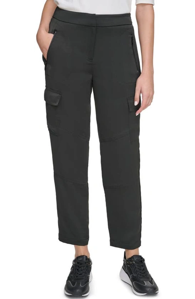 Shop Dkny Cargo Ankle Pants In Black