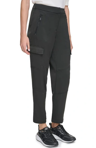 Shop Dkny Cargo Ankle Pants In Black