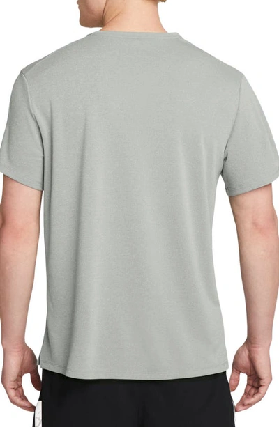 Nike Men's Miler Dri-fit Uv Short-sleeve Running Top In Grey Fog/ Particle Grey