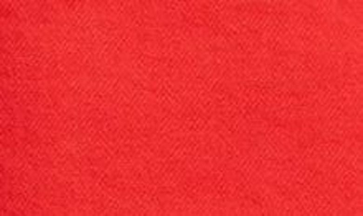 Alice And Olivia Maryann Tie Shoulder Denim Minidress In Bright Ruby