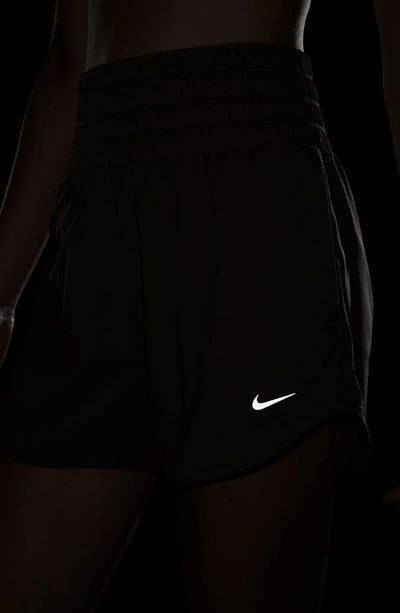 Shop Nike Dri-fit Ultrahigh Waist 3-inch Brief Lined Shorts In Playful Pink/reflective Silver