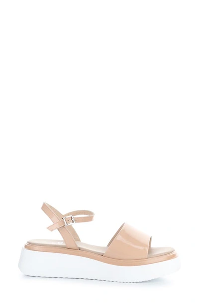 Shop Bos. & Co. Shasta Ankle Strap Platform Sandal In Beige Nappalak