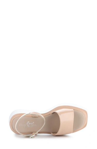 Shop Bos. & Co. Shasta Ankle Strap Platform Sandal In Beige Nappalak