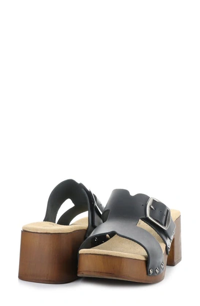 Bos. & Co. Maris Platform Slide Sandal In Black Gaucho