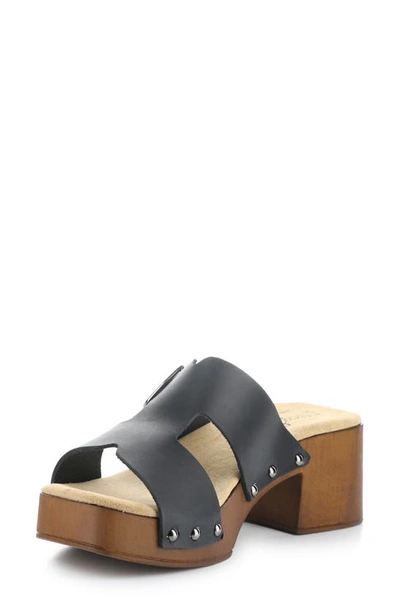 Bos. & Co. Maris Platform Slide Sandal In Black Gaucho