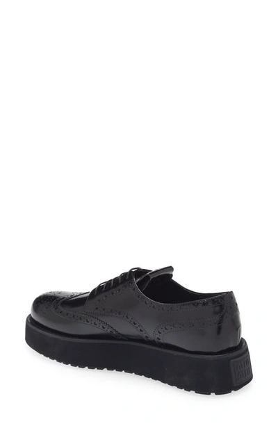 Shop Miu Miu Wingtip Platform Oxford In Black