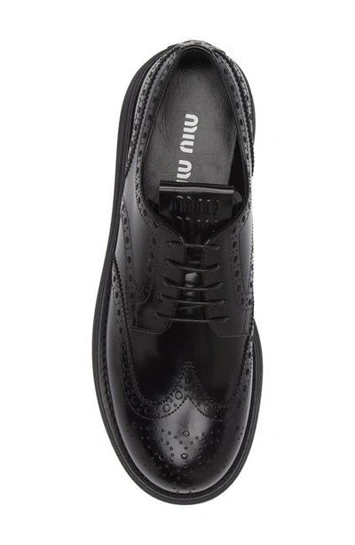 Shop Miu Miu Wingtip Platform Oxford In Black