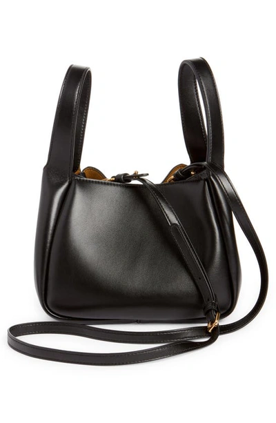 Shop Stella Mccartney Logo Faux Leather Top Handle Bag In Black