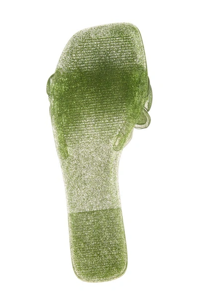 Shop Jeffrey Campbell Floralee Slide Sandal In Green Glitter