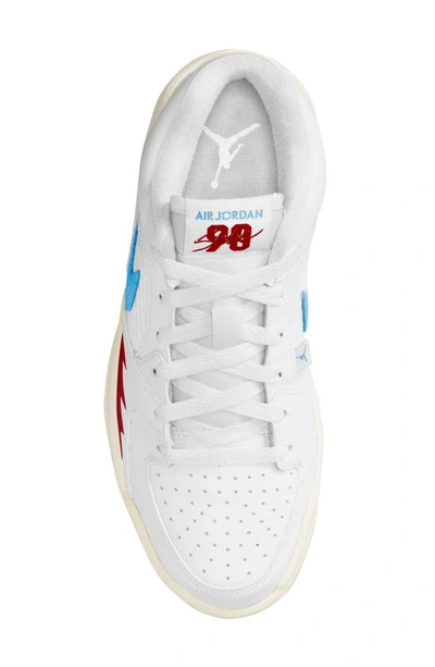 Shop Jordan Stadium 90 Sneaker In White/ Dark Powder Blue/ Red