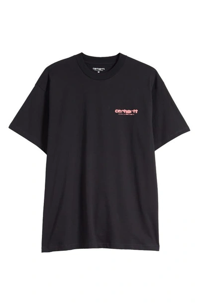 Shop Carhartt Ink Bleed Organic Cotton Graphic T-shirt In Black / Pink