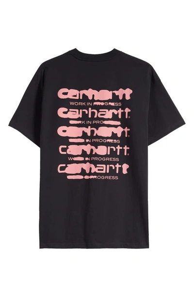 Shop Carhartt Ink Bleed Organic Cotton Graphic T-shirt In Black / Pink