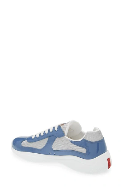 Shop Prada America's Cup Sneaker In Aviazone/ Argento