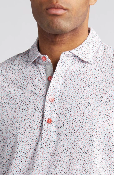 Shop Johnnie-o Ernest Spatter Print Polo In Bahama Mama