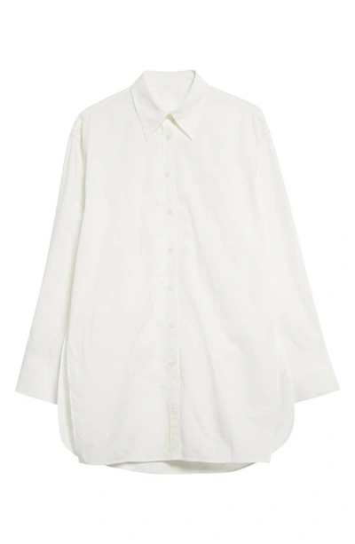 Shop Gia Studios Oversize Long Sleeve Button-up Shirtdress In White