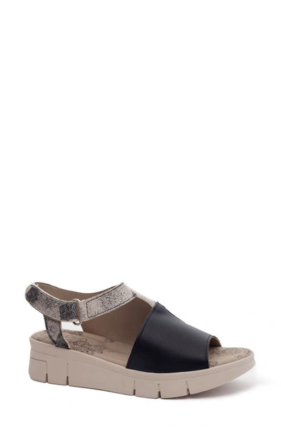 Shop Cloud Isla Peep Toe Sandal In Black/ Graphite