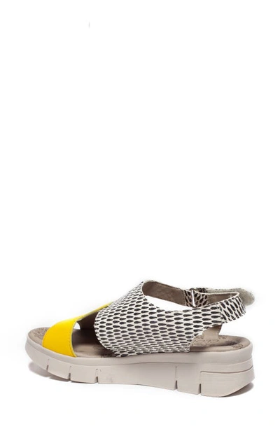 Shop Cloud Isla Peep Toe Sandal In Yellow/ Drops