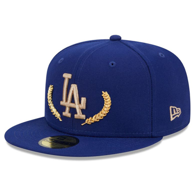 Shop New Era Royal Los Angeles Dodgers  Gold Leaf 59fifty Fitted Hat