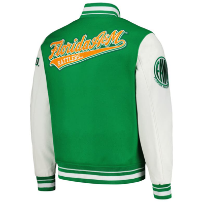 Shop Pro Standard Green Florida A&m Rattlers Script Wool Full-zip Varsity Jacket