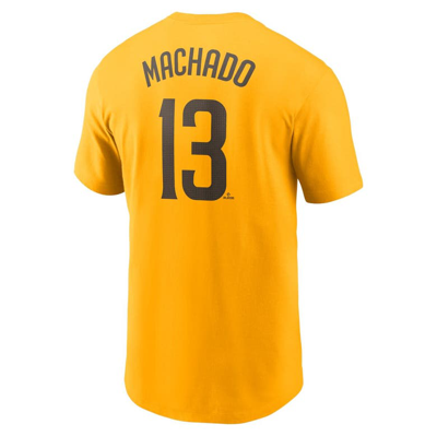 Shop Nike Manny Machado Gold San Diego Padres Fuse Name & Number T-shirt