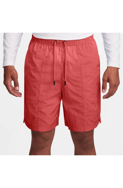 Shop Jordan Woven Drawstring Shorts In Lobster