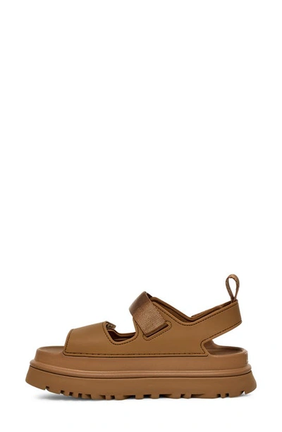 Shop Ugg Goldenglow Slingback Sandal In Bison Brown
