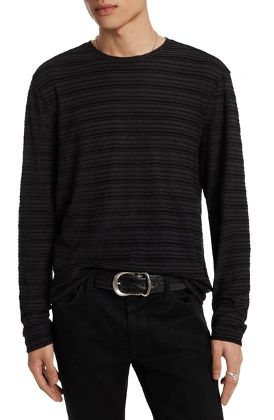 Shop John Varvatos Alain Rib Long Sleeve T-shirt In Black