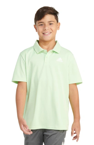 Shop Adidas Originals Kids' Mesh Polo In Semi Green Spark