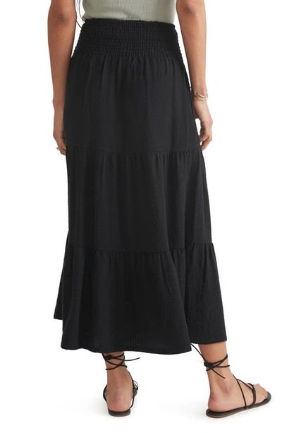 Marine Layer Corinne Double Cloth Maxi Skirt In Black