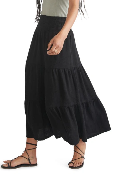 Marine Layer Corinne Double Cloth Maxi Skirt In Black