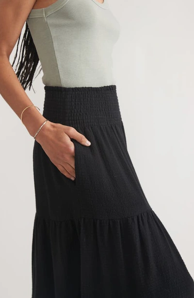 Marine Layer Corinne Double Cloth Maxi Skirt In Black