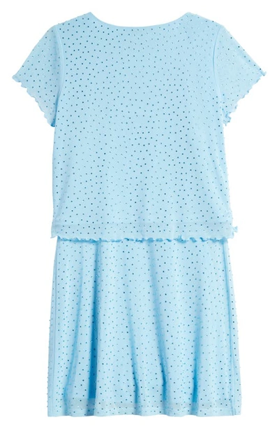Shop Love, Fire Kids' Short Sleeve Cardigan & A-line Dress Set In Baltic Sea