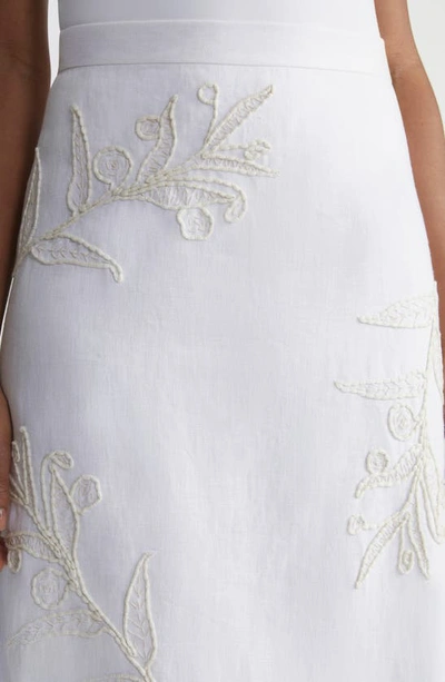 Lafayette 148 Embroidered A-line Maxi Skirt In White